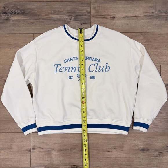Santa Barbara Tennis Club Sweatshirt L Coastal Preppy Tenniscore Viral Crewneck - Picture 4 of 11